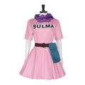 Anime Bulma Cosplay Costume Pink Dress Uniform Kawaii Girls Purple Scarf Belt Bag Costume Girls Full Set Party for Women