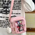 Y2K Mini Women's Korean Style Casual Crossbody Bag with Transparent Pocket, Small Shoulder Bag, Wallet and Phone DIY Bag