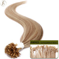 TESS U Tip Fusion Hair Extensions Microlink Keratin Hair Extensions 1g/pc Human Hair Capsules Pre Bonded Natural Hair Extensions