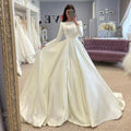 SoDigne Conservative Wedding dress Satin Dresses Full - View 3 | SAMAG