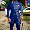 African Suits for Men Embroidery Print Blazer and Pants Set Business Dress with Kerchief Party Wedding - View 7 | SAMAG