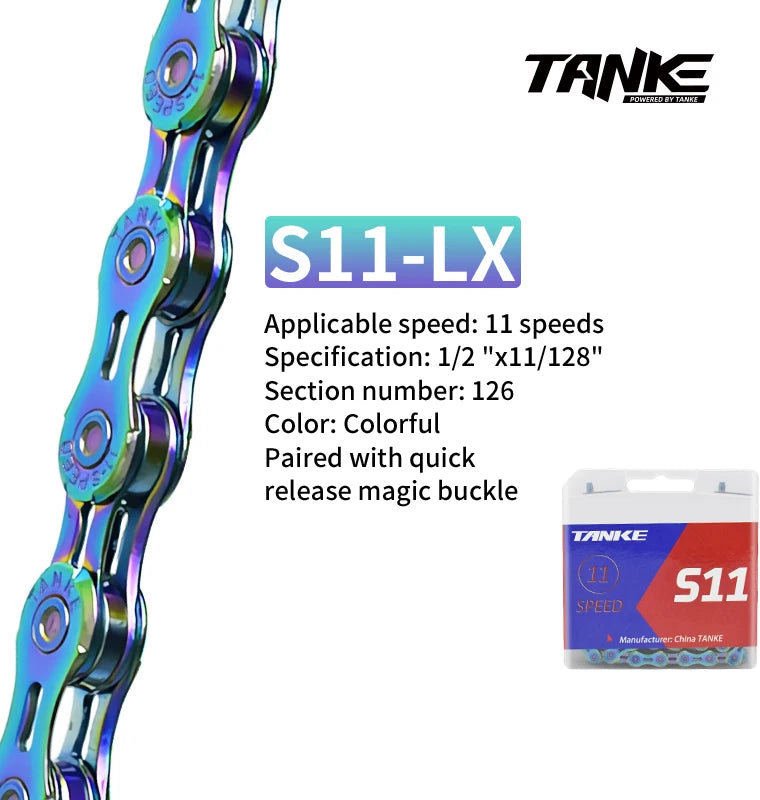 TANKE Bike Chain S8 S9 S10 S11 S12 MTB Road Bicycle Chains,Variable Speed Chain 116/126L High Quality Current Cycling Accessorie