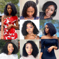 Indian Pixie Cut Wigs Human Hair Short Curly Lace Front Human Hair Wigs Side Part Water Wave Bob Wig 13x1 Transparent Lace Wigs