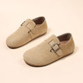 2026 Women Suede Clogs with Adjustable Buckle Cork Leather Mules Comfortable Slip on Women Slippers Outdoor Cork Clogs