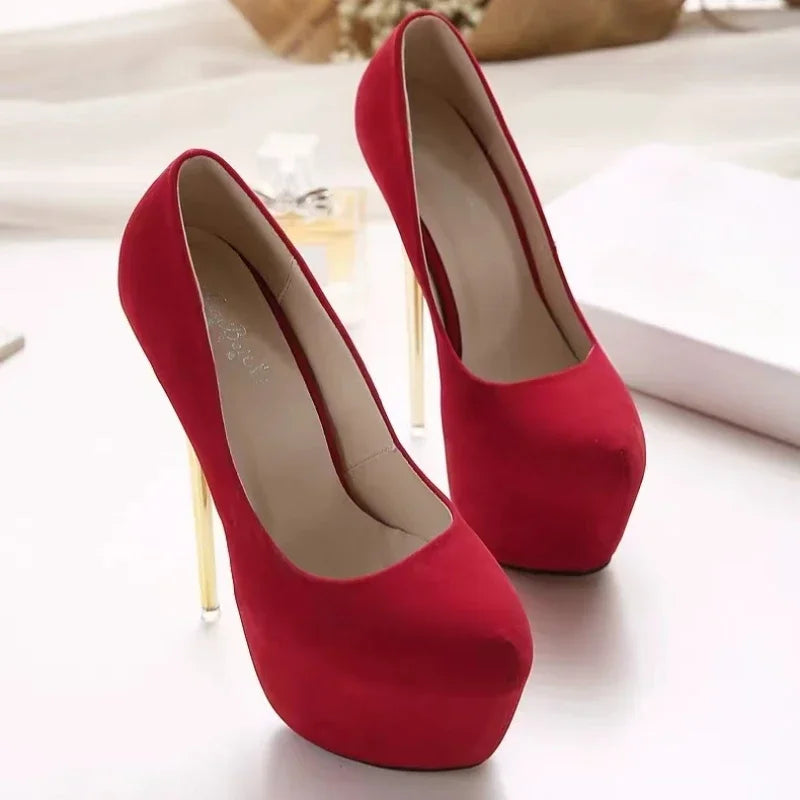 **Fashionable New Round Toe Comfortable Slim Heeled Women's Shoes Summer Sexy and Elegant Super High Heels Party High Heels