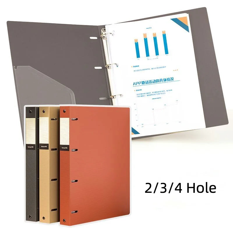 3 Hole Ring Binders File Folder Loose-leaf Binder Morandi Color Waterproof Document A4 Paper Storage