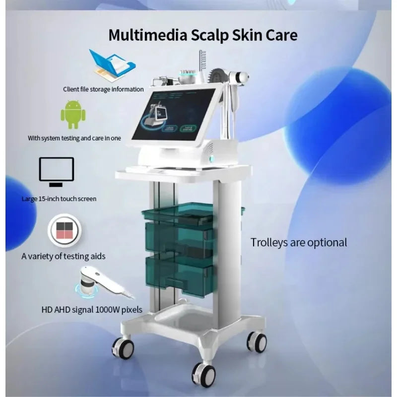 5 In 1 High Frequency Hair Follicle Detection Scalp Treatment Machine Hair Analyze Scalp Care Massage Hair Regrowth Device