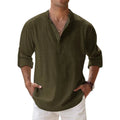 New Cotton Linen Shirts for Men Casual Lightweight Long | SAMAG