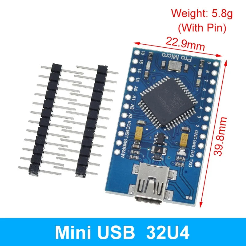TZT MICRO/MINI/TYPE-C USB ATMEGA32U4 Module 5V 16MHz Board For Arduino ATMEGA32U4-AU/MU Controller Pro-Micro Replace Pro Mini
