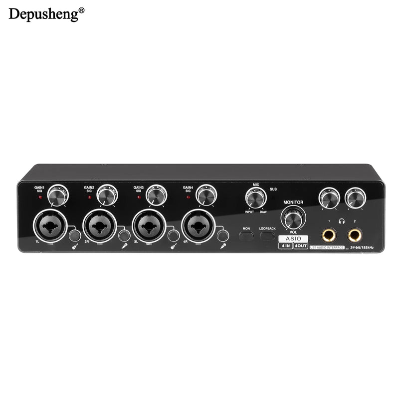 MQ22/44 ASIO Audio Professional Sound Card 2/4 Channel USB Audio Interface for Live Recording