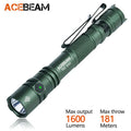 ACEBEAM TAC 2AA EDC Flashlight Rechargeable Wide Voltage(1.2-4.8V) LED Torch With Self Defense Strobe Mode Flashlights Camping