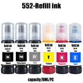 For Epson 552 Refill Ink Kit For Epson EcoTank L8160 L8168 L8180 L8188 ET-8500 ET-8550 EW-M973A3T EW-M873T Printer Dye ink