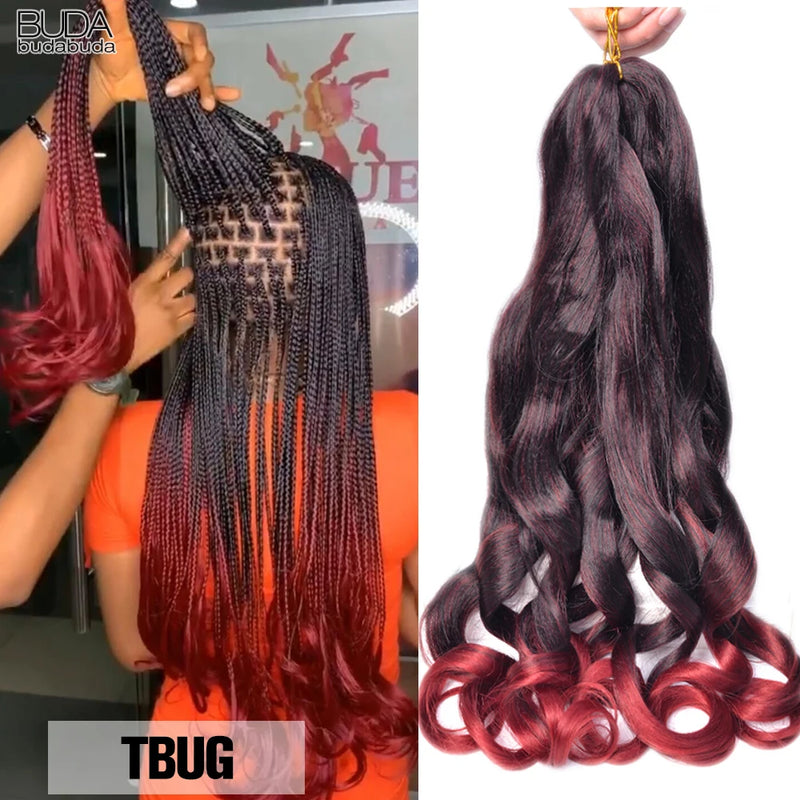Loose Wave Braiding Hair Extensions 24" Synthetic Spiral Curls Braids Hair Pre Stretched Bouncy Braid French Curls Braiding Hair