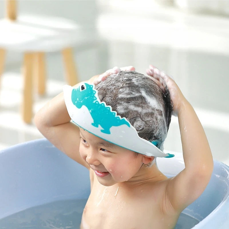 Kids Bath Cap, Waterproof Shampoo Hat, Adjustable Elastic, Newborn Rinse Cap, Soft Stretch, Baby Ear Protection Essential