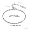 1/2/3pcs Chain Bracelet for Men Women, Stainless Steel Twisted Rope Cuban Wristband, Hip Hop Minimalist - Visuel 16 | SAMAG