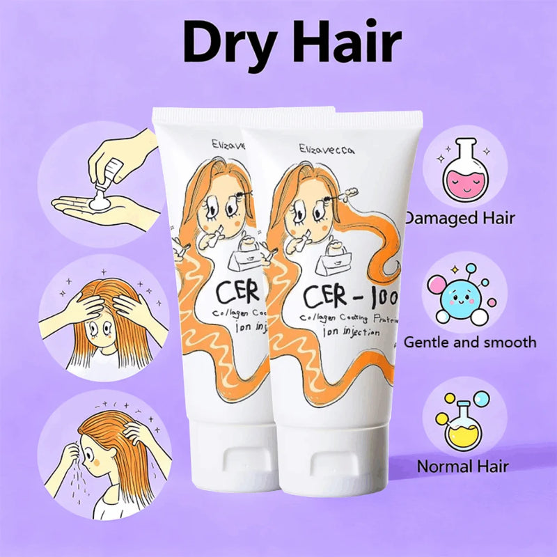 1/3PCS Cer-100 Hair Conditioner Protein Coating Solution, Collagen Keratin Improves Dry and Frizzy Hair Smooth Gentle Hair Care