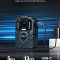 BOBLOV KJ25 1080p Action Camera 3000mAh Support 13Hrs Recording Bodycam Night Vision Mini Camerab Police Camera Pet Walking