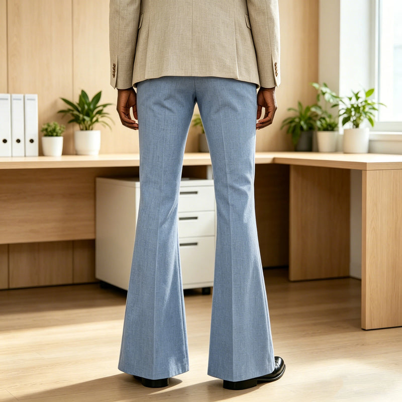 Men's Linen Flare Suit Pants Retro High Waist Slim Fit - View 6 | SAMAG