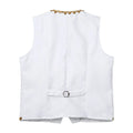 Mens Steampunk Victorian Vest Gothic Vintage Gold Trims Embroidery Medieval Sleeveless Waistcoat Jacket Vest Halloween Costumes