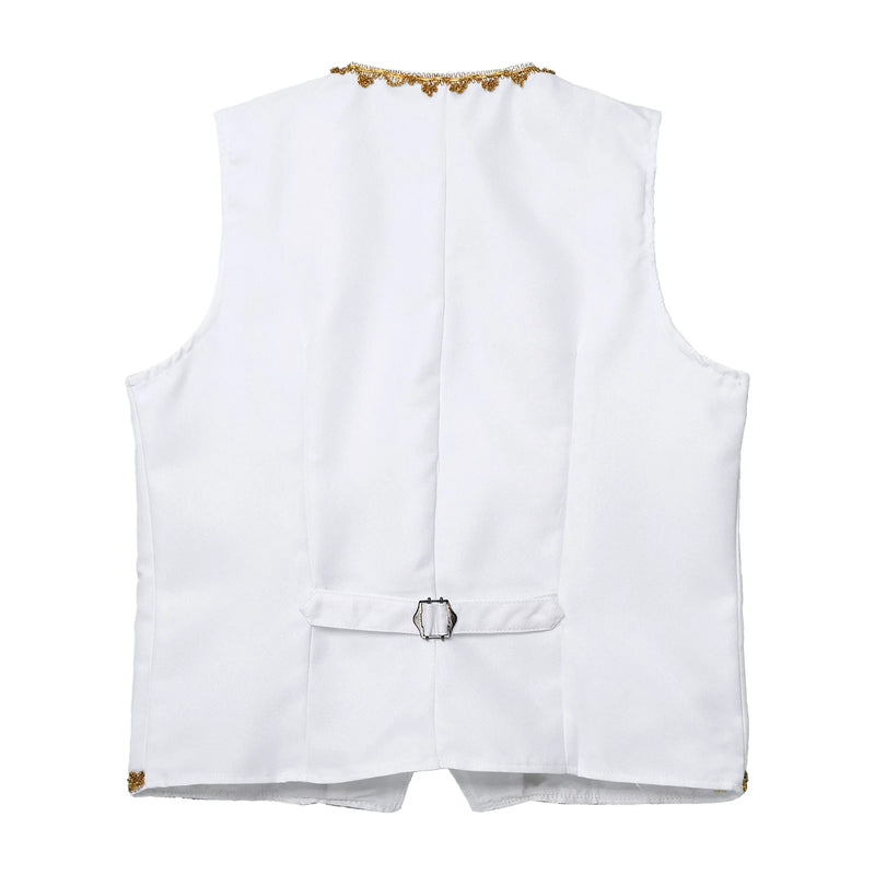 Mens Steampunk Victorian Vest Gothic Vintage Gold Trims Embroidery Medieval Sleeveless Waistcoat Jacket Vest Halloween Costumes