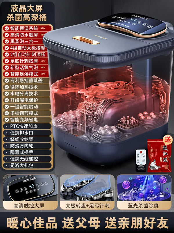 220V AUX Electric Foot Bath Tub with Heating Constant Temperature and Massage Automatic Deep Soak WBD