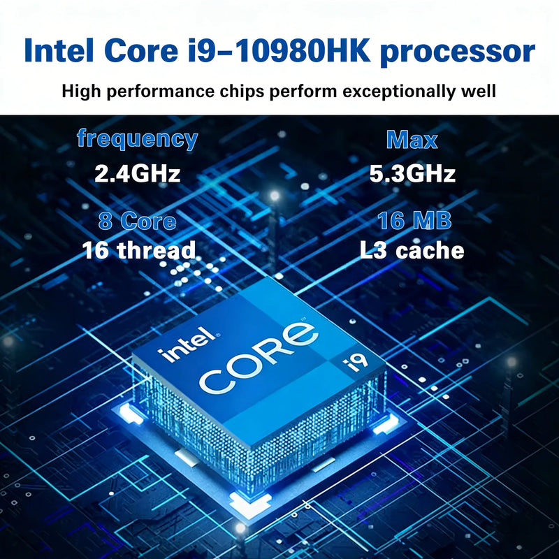 2026 15.6 Inch Intel Core I9 10980HK Gaming Laptop 16GB RAM 1TB SSD Windows 11 Pro Portable Notebook PC for Office Study Gamer