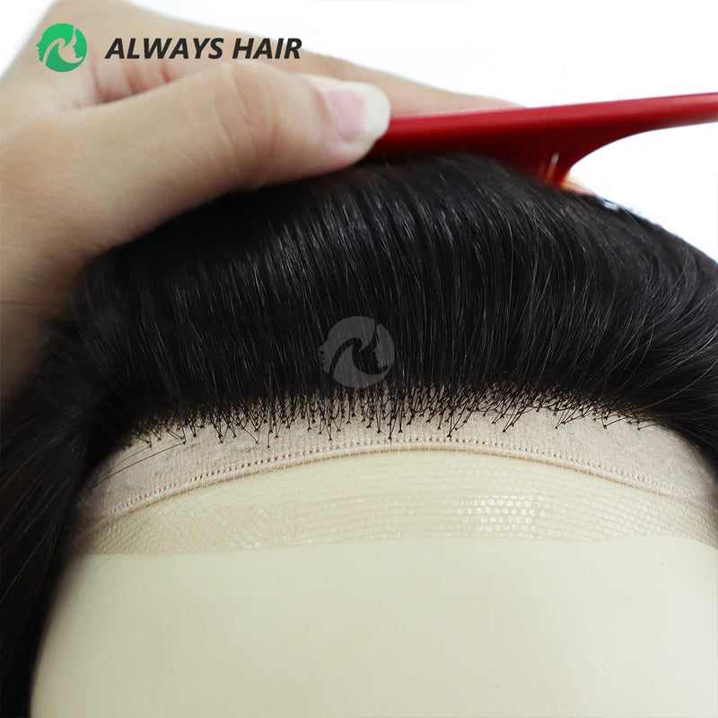 MW46 - 16" Lace Front Natural Hair Wig Chinese Human Hair Full Head Wigs for  Women