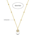 925 Sterling Silver Fashion Shiny Round Beads Halo Zircon Necklace For Women Engagement Wedding Fine - Visuel 3 | SAMAG