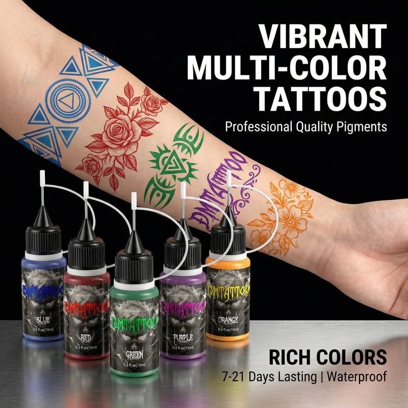 DM 1PC Colorful Temporary Juice Tattoo Paste Painless Body Paint Tattoo DIY Fake Tattoo 1 Week without Fading for Women Men