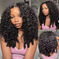 Burmese Curly 3 IN 1 Half Wigs Human Hair Wig Glueless Wigs Ready to Wear Half Wig Drawstring Clip Burmese Curly Hair Half Wig