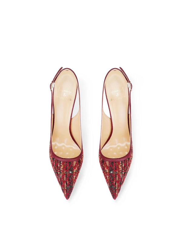 Thin Heel Pointed 2025 New High Heels Women's Red Fabric Versatile