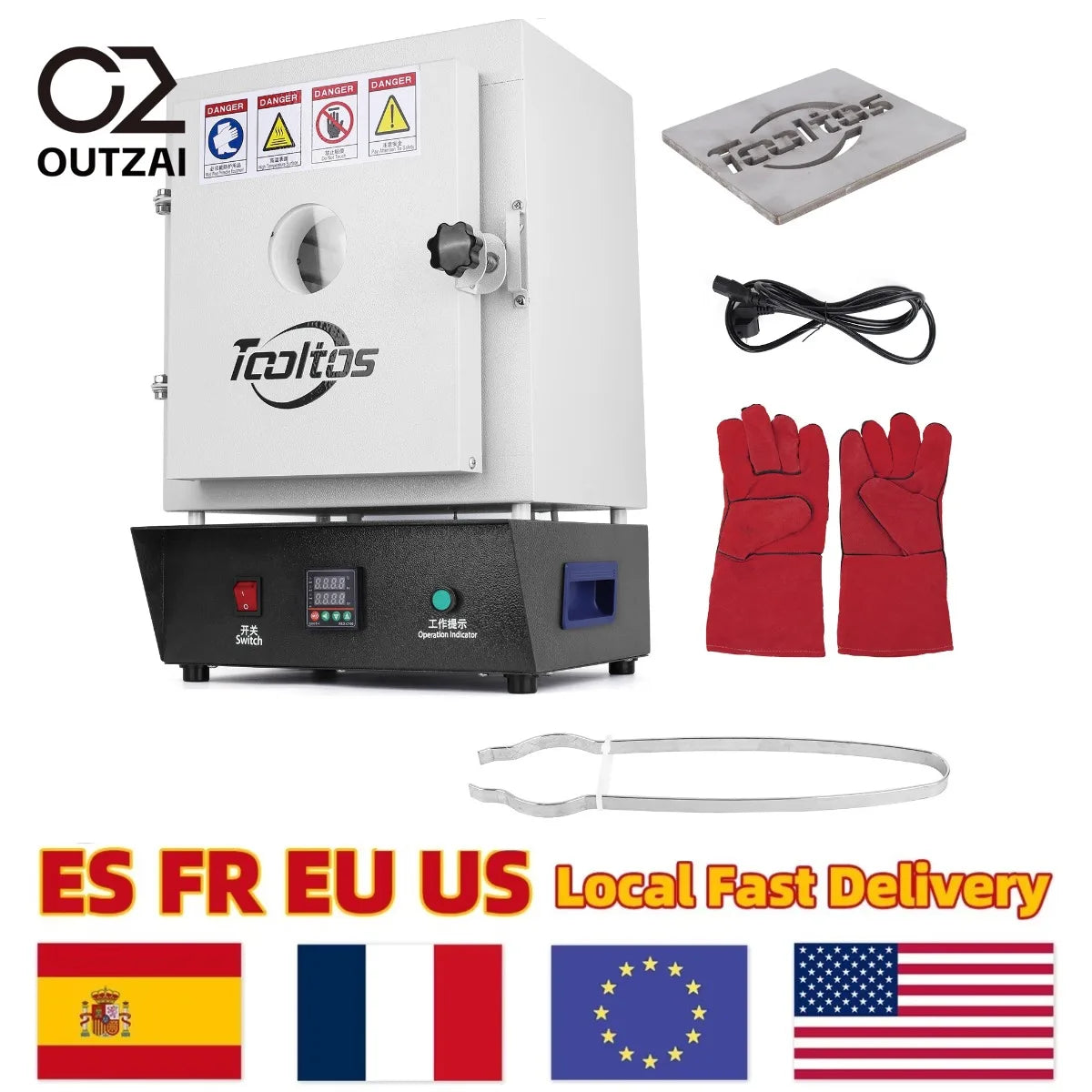 110V 1150℃ Jewelry Mold Burnout Furnace Casting Machine 1750W 15*15*20cm Chamber Thermostatic Oven With Window for Jewelry Investment Casting