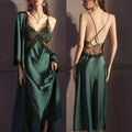Sexy Lace Long Nighty&robe Set Spring Summer | SAMAG