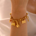 316L Stainless Steel Charm Bracelet For Women 18K Gold Plated Waterproof No Tarnish Multiple Different - Visuel 6 | SAMAG