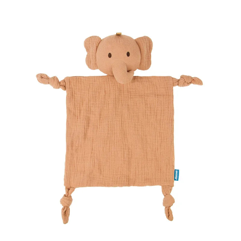 Baby Security Blanket Soft Cotton Muslin Comforter for Newborn Infant Sleeping Snuggle Toy Stuffed Animal Soothe Appease Towel