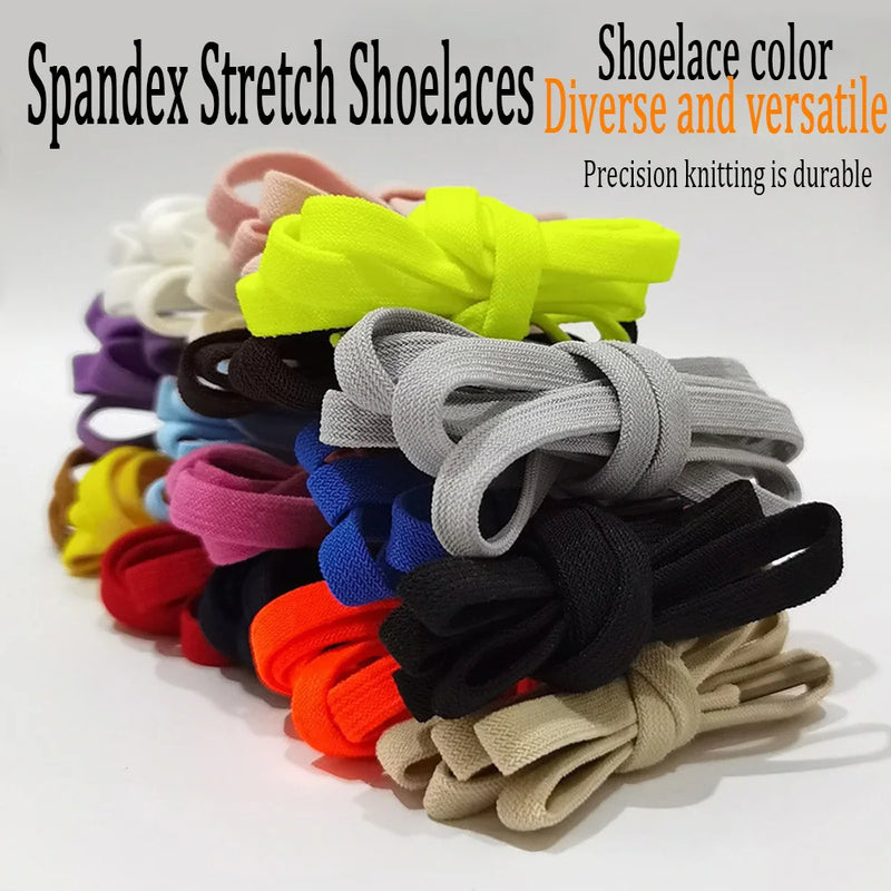 1 Pair No Tie Shoelaces for Shoes 8MM Flat Elastic Laces Sneakers Kids Adult Quick Shoelace Without Ties Shoe Accessories