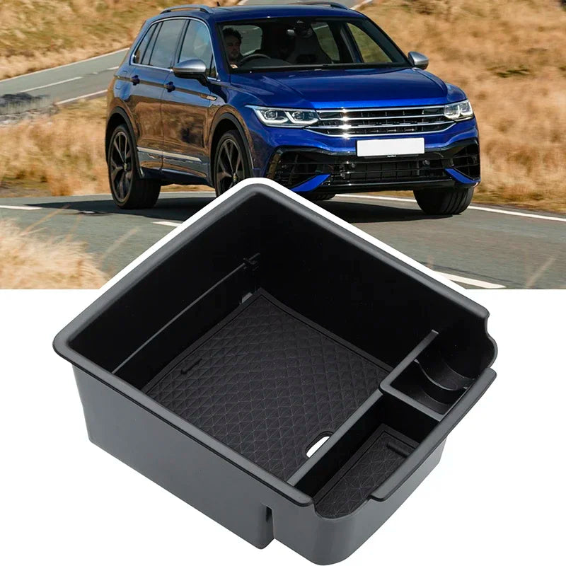 Car Center Console Organizer Tray Armrest Storage Box Fits For VW Tiguan 2 MK2 2017 2018 2019 2020 2021 2022 Car Stowing Tidying