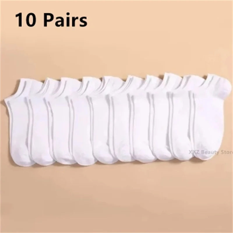 Pairs Solid Color Casual Breathable Socks Boat For Women | SAMAG