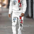 The new men's hoodie set for Spring and Autumn features a casual fashionable and comfortable 3D letter - View 3 | SAMAG