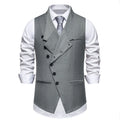 Men's Wedding and Party Vest with Diagonal Front Placket and Single-Button Closure