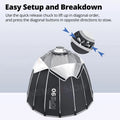 TRIOPO KP2 Parabolic Softbox 60/70/90/120cm Bowens Mount for Sokani X100 COLBOR Godox Aputure LED Video Light vs Godox QR-P