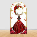 Red Dress Quinceanera Princess 15 Year old Birthday Party Decor  Backdrop Baby Shower Covers Arch Photography Background Props