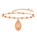 Vnox Rosary Bracelet for Women Girls, Gold Plated Stainless Steel Religious Cross and Virgin Mary Prayer - Visuel 10 | SAMAG