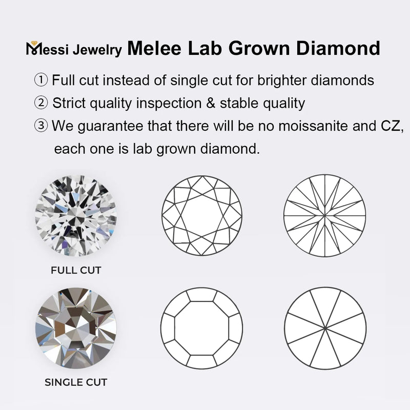 1 Carat 0.9mm ~ 3.0mm Round Melee Lab Grown Diamonds Brilliant Full Cut DEF VVS-VS Loose Lab Created Diamond Wholesale