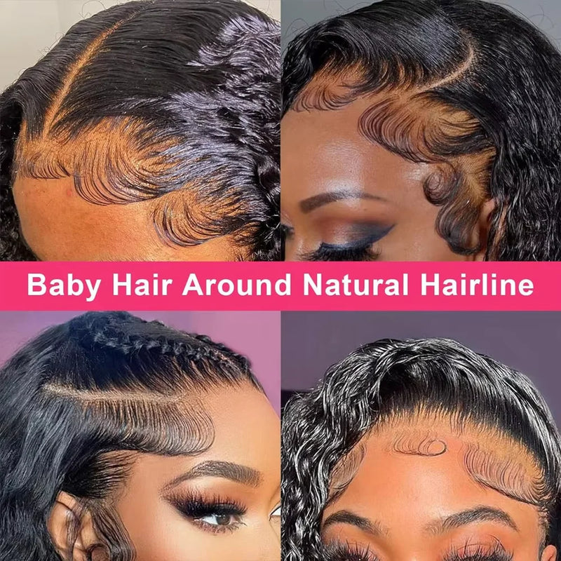 HD Transparent Deep Curly Frontal Wig 13x4 Curly Lace Front Human Hair Wigs For Black Women Wet And Wavy Water Clearance On Sale