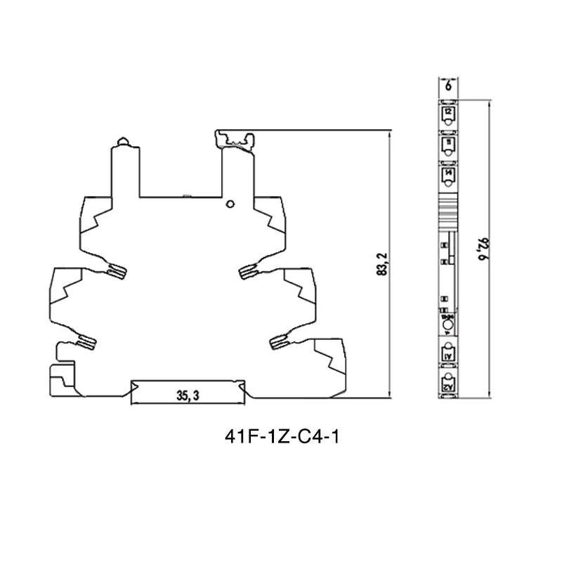 Din Rail Slim Relay Module 41F - 1Z - C4 - 1 Integrated PCB Mount Power With Holder 12V 24V ACDC 220V - Visuel 5 | SAMAG