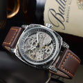 Men Automatic Watch Retro Style Mechanical Watches Skeleton Carve Waterproof Leather No Logo Mens Watch Boyfriend's Gift