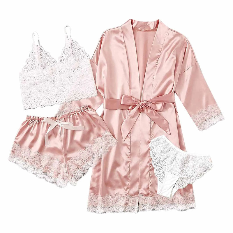 European and American Sexy Women's Pajamas Four-piece | SAMAG