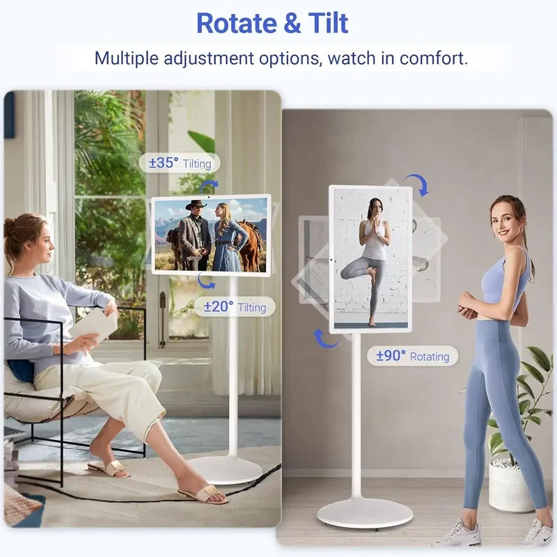 24 Inch Movable  Follow by Me Touch Screen Smart Tv with Battery Interactive Portable Monitor