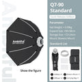 AMBITFUL 30x120cm 55cm 65cm 90cm One Touch Open Octagon/Rectangle Softbox Bowens Mount for Outdoor Studio Photography Side Wing